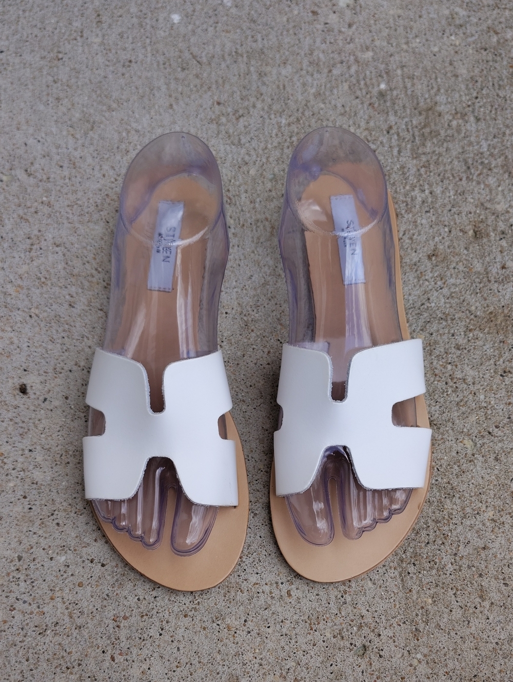 Steven New York Greece Leather Summer Slides Flats Size 9 Italy Beachy Neutral